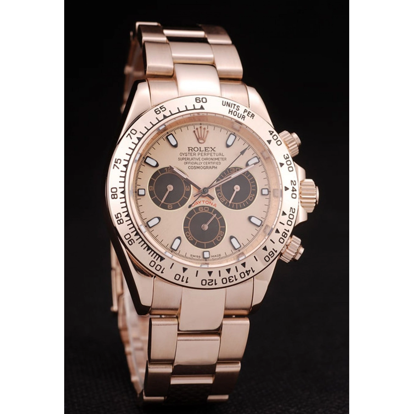 Best AAA Replica Sites Gold Daytona Dial Bezel Steel Stainless Rolex Rose Rose Plated Gold 0626